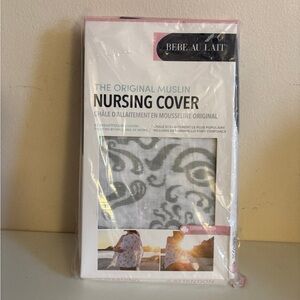 Bebe au Lait White and Gray Nursing Cover